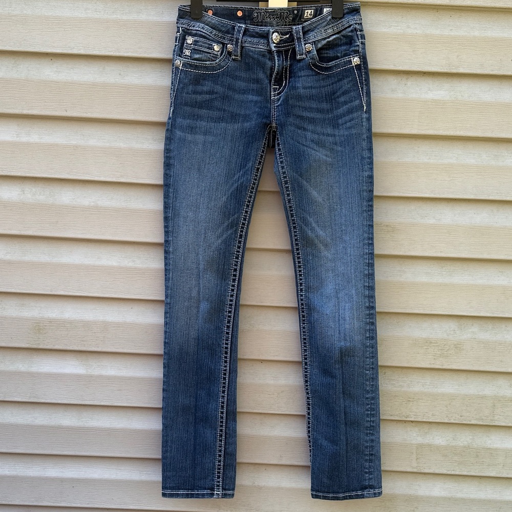 Miss Me | Girls Skinny Embellished Denim Jeans size 14